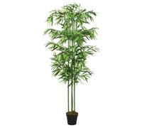 Artificial Bamboo Tree 150 cm with 576 Leaves Made of Textile Fibre and Bamboo Trunks, Plastic Pot, Easy-Care Decoration for Living Room, Office, Balcony, Garden, Indoor, Outdoor