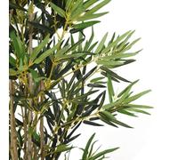 Artificial Bamboo Tree 200 cm with 1380 Leaves Made of Textile Fibre, Bamboo Stems, Plastic Pot, Easy Care for Living Room, Office, Balcony and Garden