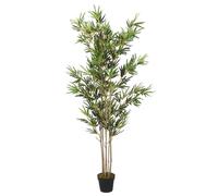 Artificial Bamboo Tree 200cm Green, Bamboo Trunks & Textile Leaves, Ø20cm Pot XL