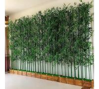 Artificial Bamboo Tree Fake Silk Faux DIY Decor, With Leaves For Garden Fence Privacy Screen(30 Pack,1.5m/4.9ft Tall)