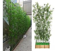 Artificial Bamboo Tree, Tall Faux Bamboo Plant with Base, Garden Fence Privacy Decor Screen Courtyard(50 * 120cm)