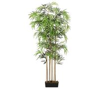 Artificial Bamboo Tree with 1095 Leaves and 150 cm Height, Green Textile Fibre Plant with Bamboo Stems, Plastic Pot, Easy-Care Decoration for Living Room, Office, Balcony, Garden