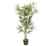 Artificial Bamboo Tree with 552 Leaves Made of Textile Fibre and Bamboo Trunks 120 cm Green in Plastic Pot for Living Room Office Garden Balcony Indoor Outdoor