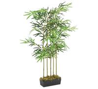 Artificial Bamboo Tree with 730 Leaves Made of Textile Fibre, 120 cm High, Green Artificial Tree with Bamboo Trunks and Plastic Pot, Easy Care Decoration for Living Room, Office, Balcony, Garden