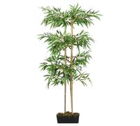 Artificial Bamboo Tree with 988 Leaves, 150 cm High, Green Textile Fibre Leaves, Bamboo Stems, Plastic Pot, Easy-Care Decoration for Living Room, Office, Balcony and Garden