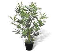 vidaXL Indoor Artificial Bamboo Tree 80 cm, Realistic Office/Home Decor Plant with Pot, Easy-Maintenance, 460 Polyester Leaves, Green, Lifelike & Durable Design
