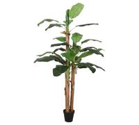 Artificial Banana Tree 150 cm with 18 Leaves Made of PEVA and Bamboo Trunk, Plastic Pot, Standing, Easy-Care Indoor Plant for Living Room, Office, Balcony, Garden, Decoration, Indoor, Outdoor
