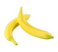 Artificial Bananas Decorative Plastic Fruit Display Set - 2pcs Realistic Fake Banana Props for Kitchen Cabinet, Table Centerpiece, Party Decor & Photo Shoot