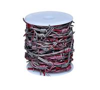 Artificial Barbed Wire Ribbon Trim Real Leather Cord for Party Home Decoration, Gift Boxes, DIY Crafts - 33 Feet Spool by Cords Essentials (Blood Gray)