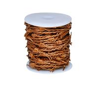 Artificial Barbed Wire Ribbon Trim Real Leather Cord for Party Home Decoration, Gift Boxes, DIY Crafts - 33 Feet Spool by Cords Essentials (Copper)