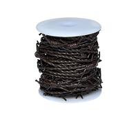 Artificial Barbed Wire Ribbon Trim Real Leather Cord for Party Home Decoration, Gift Boxes, DIY Crafts - 33 Feet Spool by Cords Essentials (Dark Brown)