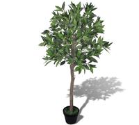 Artificial Bay Tree 120cm Green Polyester Leaves Wood Trunk Plastic Iron in Pot