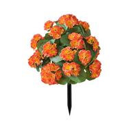 Artificial Begonia Flowers with Stakes - Outdoor Faux Floral Garden Decor, UV Resistant Decorative Plant Accent, Weatherproof Yard Ornament | Elegant Home Garden Display For Balcony Porch Lawn And