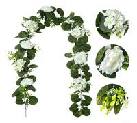 Artificial Begonia Vine Garland 175cm Wedding Decor Fade-Resistant | Fabric leaves with begonia flowers Available in red pink white For centerpieces or display