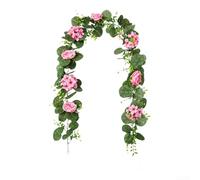 Artificial Begonia Vine Garland 175cm Wedding Decor Fade-Resistant | Fabric leaves with begonia flowers Available in red pink white For centerpieces or display