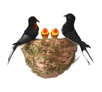 Artificial Bird Nest - Simulation Bird Nest Set, Fake Bird Nest | Decorative Simulation Bird Nest Eggs, Rustic Garden Art, Teaching Tools, Ornamental Nesting Heart, Ideal for Holiday Decoration, Enhan