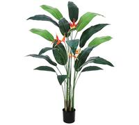 Artificial Bird of Paradise Tree 7FT(84in) Fake Palm Tree for Indoor Outdoor Modern Decor Faux Plants for Home Office Perfect Housewarming Gift with 17 Trunks Faux Leaves and 3 Flowers 1 Pack