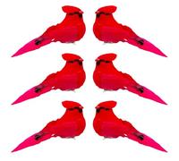 Artificial Birds Cardinals Red Artificial Bird with Clips for Park Decoration Garden Christmas Tree Ornaments