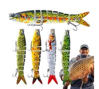 Artificial Black Bass Bait Set Realistic Baits | 5 Pieces Swimbaits Articulated Waves, for Outdoor Bull in Freshwater and Salt Waters for Bass, Trout and Perch
