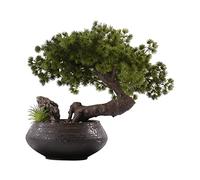 Artificial Bonsai Artificial Bonsai Tree, Fake Plant Decoration, Potted Artificial House Plants, Japanese Pine for Desktop Home Decor, Tall 13.8" Fake Plants Decor
