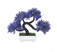 Artificial Bonsai Pine Plant, 25x25x11 cm, Lifelike Floral Decor, Low-Maintenance Indoor Tree, Long-Lasting Realistic Display for Home Office Garden(Tree Purple)