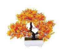 Artificial Bonsai Pine Tree, Cedar Faux Potted Plant, Fake Tree Pot Ornaments for Home, Office, Yard, Desktop Display, Garden Decor - 7.1x9.8 Inch