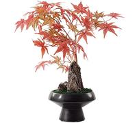 Artificial Bonsai Tree Artificial Maple Bonsai Fake Plant Living Room Interior Decoration Simulation Tree Potted Plant Ceramic Flowerpot Home Office Artificial Bonsai