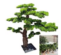 Artificial Bonsai Tree for Home Decor, Lifelike Potted Pine Plant for Zen Office Desk, 4ft Tall