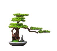Artificial Bonsai Tree for Home Office Decoration, Lifelike Pine Simulation Plant for Living Room or Entrance, Welcome Greenery Accent for Hotels and More