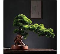 Artificial Bonsai Tree in Ceramic Pot - 11.8 Inches Green Faux Plant for Home or Office Decor
