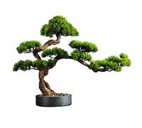 Artificial Bonsai Tree Indoor Artificial Bonsai Plant Decoration Chinese Home Decoration Fake Welcome Pine Bonsai Plant for Home Office Desk Decor Fake Bonsai Tree (Size : Small)