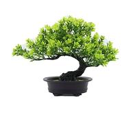 Artificial Bonsai Tree - Indoor Potted Faux Pine Plant, Creative Simulation Home Decor Ornament, 9.4H