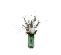 Artificial Bonsai Tree Nordic Light Luxury Simulation Flower Art Decoration Living Room Dining Table Negotiating Table Glass Bottle Flower Arrangement Decoration Office Decora-A