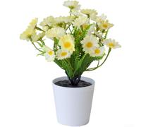 Artificial Bonsai Tree Plastic Plant Desktop Decor(Yellow)