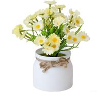 Artificial Bonsai Tree Plastic Plant Desktop Decor(Yellow - Rope Pot)
