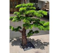 Artificial Bonsai Tree Realistic Welcoming Pine - 3ft to 8ft Tall Fake Bonsai Tree, Large Faux Indoor/Outdoor Potted Plant with Moss for Home, Office, Entryway Decor - Low Maintenance Gift Idea(3ft)