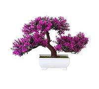 Artificial Bonsai Tree,Simulation Pine Tree Potted Plant, Fake Plant Creative Bonsai Pot Blossom Flower Green Pot Plants Ornaments Home Office Decor
