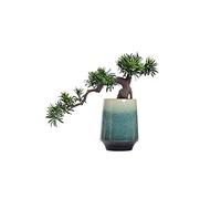 Artificial Bonsai Tree Simulation Tree Podocarpus Welcoming Pine Potted Ornaments Artificial Plants Living Room Indoor Desktop Tea Room Porch Soft-Covered Bonsai Simulation Bonsai Trees