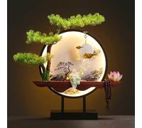 Artificial Bonsai Tree with LED Lamp - Faux Potted Zen Decor for Home, Office, Book Shelf - Perfect Housewarming Gift