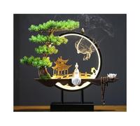 Artificial Bonsai Tree with LED Light Ring, Creative Home Decor for Living Room, Porch, or TV Cabinet - Unique Ornaments and Crafts for Modern Interiors