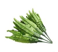 Artificial Boston Fern for Outdoor Home Decor Waterproof Realistic Fake Ferns Green Silk Flower Decoration(4PCS)
