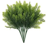 Artificial Boston Fern Plants Decor, PASYOU Fake Shrubs Greenery Leaves Plant Bamboo UV Resistant for Outdoors Indoor Hanging Planter Front Porch Garden Farmhouse Decoration 4 Pack