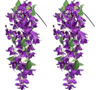 Artificial Bougainvillea Decoration - Two Piece Wall, Silk Touch Artificial Blossom Art, Hanging Garden Style Set, Realistic Purple-Red Petal | Brighten Up The Kitchen, Living Room And Kitchen