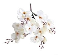 Artificial Bouquet of Gladioli and Magnolia Flowers, 5 Prongs, 20 Heads (White)