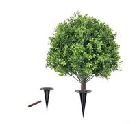 Artificial Boxwood Ball Tree UV Resistant 60cm Tall Realistic Green Shrub Maintenance-Free Plastic Long Lasting for Outdoor Indoor Decoration Front Porch Patio Office Entryway