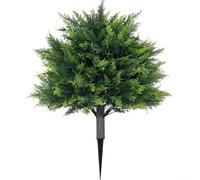 Artificial Boxwood Ball Tree with Ground Spike - UV Resistant Faux Greenery Shrub for Indoor Outdoor Garden Decor, 60 cm, Low Maintenances Lifelike Topiary(Style 3)