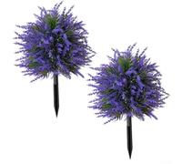 Artificial Boxwood Lavender Topiary Balls for Outdoor Decoration with Ground Spike No Maintenance Required