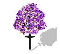 Artificial Boxwood Topiary Ball Trees with Ground Spike for Outdoors, 15" Realistic Faux Plants with Pansies, UV Resistant Artificial Fake Bushes Shrubs for Home Garden Yard Porch Decor (1PC Purple)