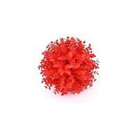 Artificial Boxwood Topiary Balls, Indoor Outdoor Hanging Decorative Faux Buxus Grass Ball, No Maintenance Artificial Plant Ball for Home Garden Balcony Patio(Red,25cm)