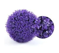 Artificial Boxwood Topiary Balls, Indoor Outdoor Hanging Decorative Faux Buxus Grass Ball, No Maintenance Artificial Plant Ball for Home Garden Balcony Patio(Purple,50cm)